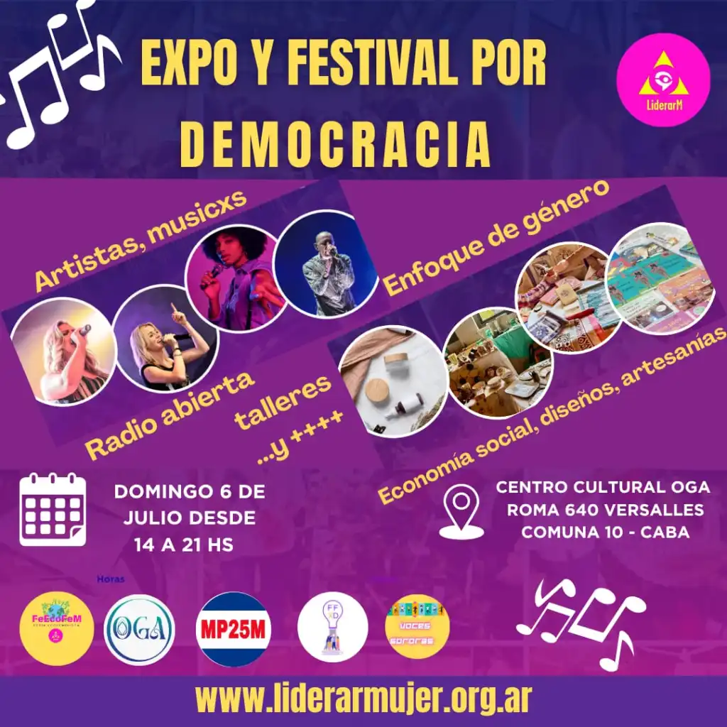 Liderar Mujer invita a una Expo y Festival por la Democracia